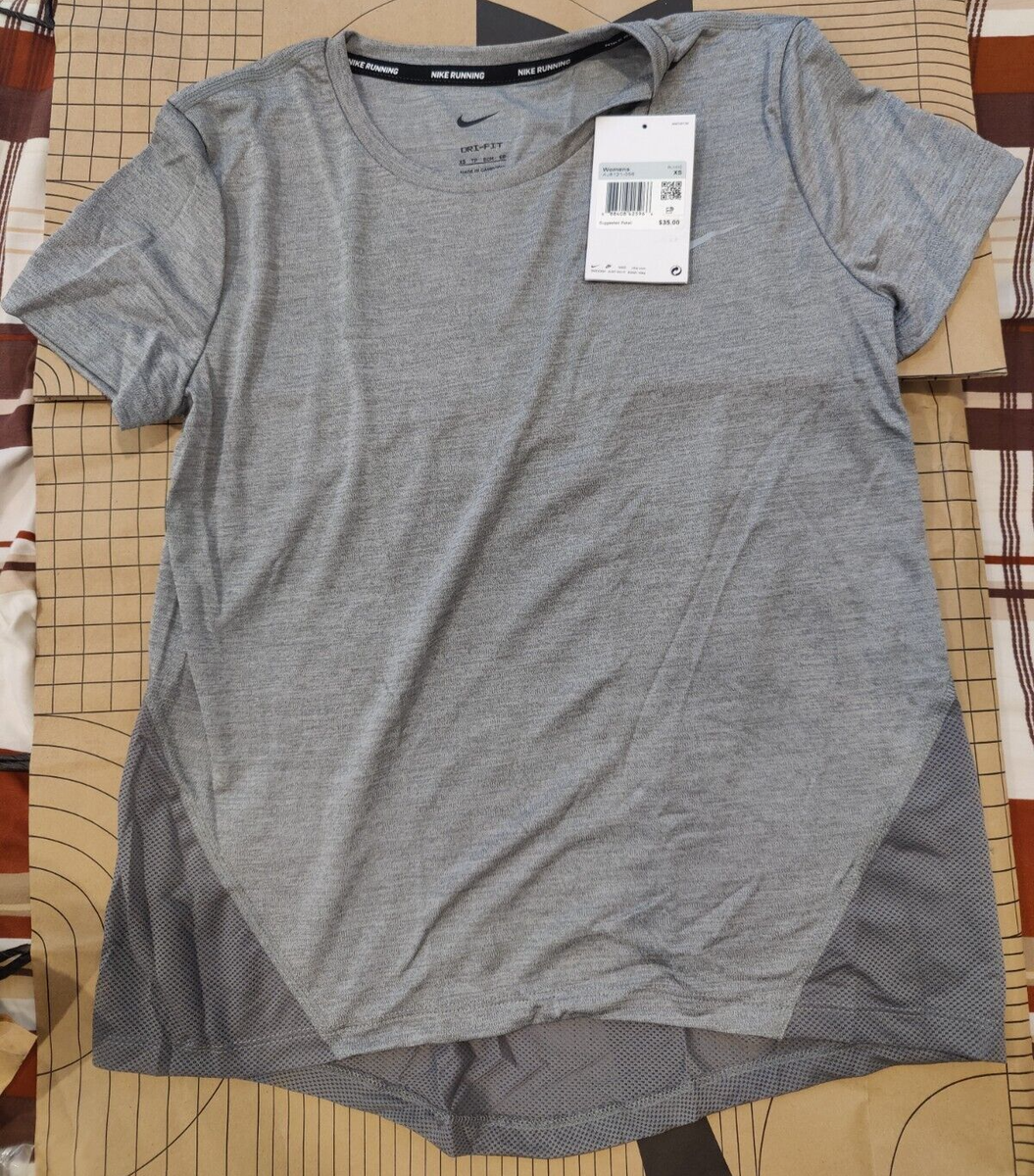 Nike Miler Short Sleeve Womens Running Top - Grey - AJ8121-056