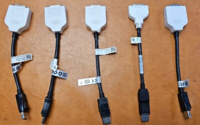 Bundle of 5x various DisplayPort to DVI (DVI-D Dual Link) cables - Free Shipping