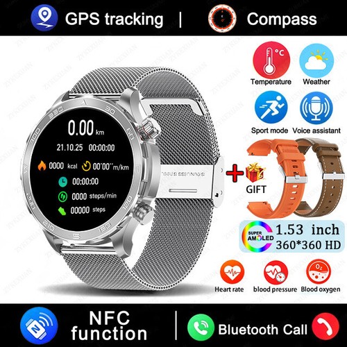 2024 New Bluetooth Call Smart Watch Men For Huawei AMOLED HD Large Screen Heart - Zdjęcie 17 z 42