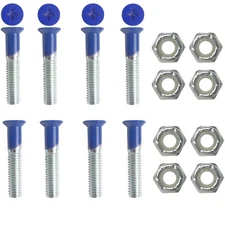 Dime Bag Hardware Skateboard Mounting Nuts and Bolts 1" Phillips - Blue