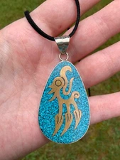 Vintage Mexican Pendant Necklace Handcrafted Taxco