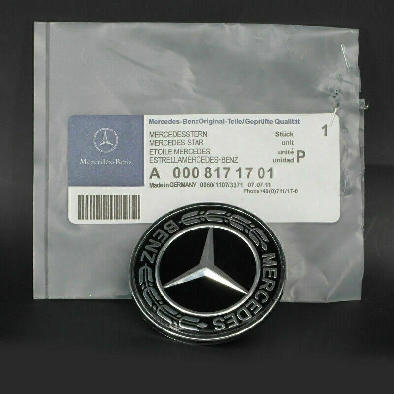 FIT Mercedes Benz Estrella Capó Plano Logo Emblema Insignia Alto Brillo 57mm Foto 3 de 4