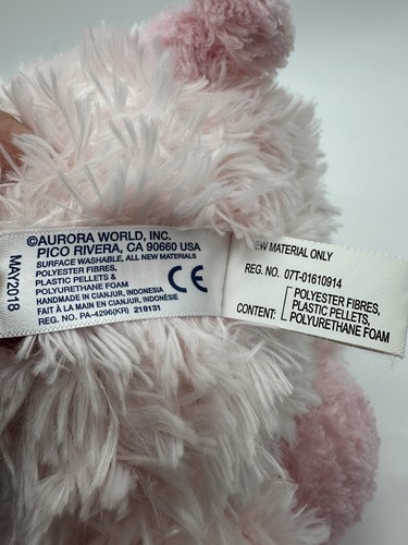 Aurora 11" Pink Pig Plush Stuffed Animal Toy Super Soft Sweet Lovey - Picture 8 of 8
