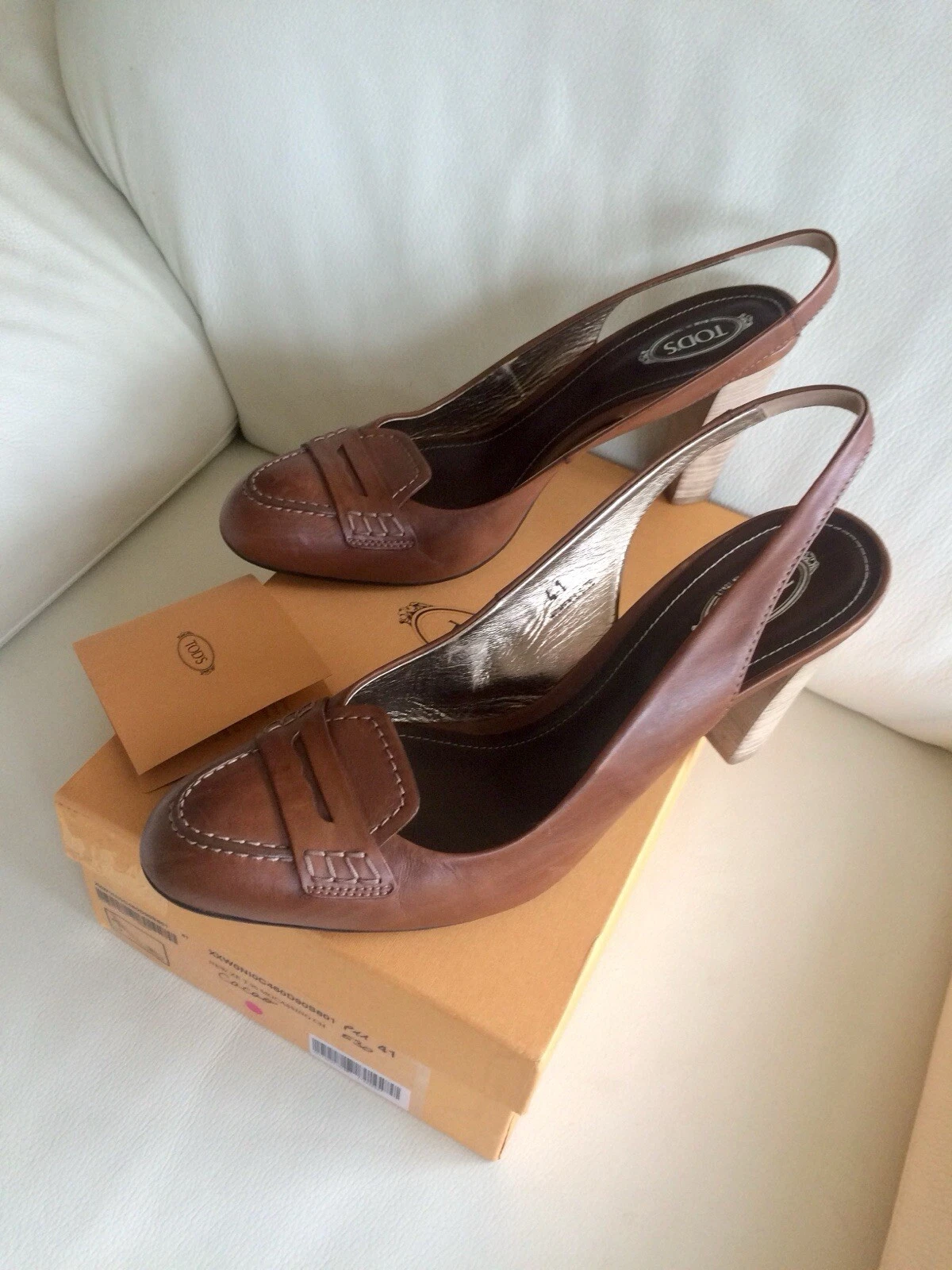 TOD’S Bellissimi sandali firmati TOD'S in pelle marrone con tacco a spillo UK7 5 8 EU41