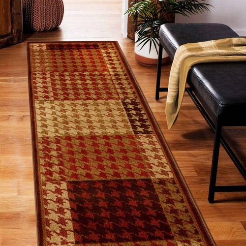 Abstract Checkered Geometric Border Colorfast Power Loomed large Indoor Area Rug - Picture 17 of 17