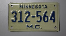 Minnesota Motorrad-Nummernschild USA Kennzeichen MC Motorcycle US License Plate.