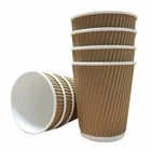 500 x 8oz Kraft Triple Wall Hot Drink Paper Disposable Coffee Cups