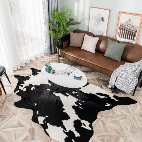 Faux Fur Animal Print Skin Rugs Cowhide Area Rug Floor Carpet Mats Bedroom Soft - Picture 42 of 58