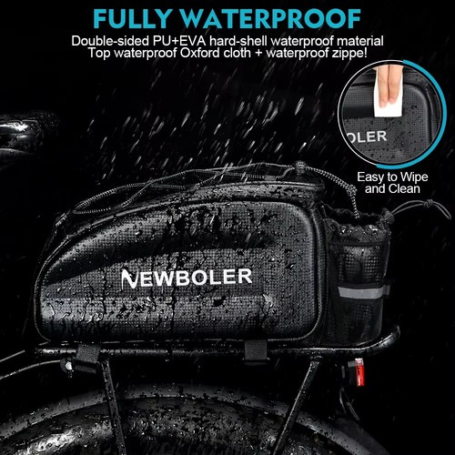 Hartschale Fahrrad Kofferraumtasche Wasserdicht Fahrrad Rücksitz Gepäckträgertasche für MTB E-Bike - Bild 3 von 23