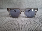 MATSUDA Square Sunglasses Model M1033 Trans Gray Silver With Blue Lenses 50-21