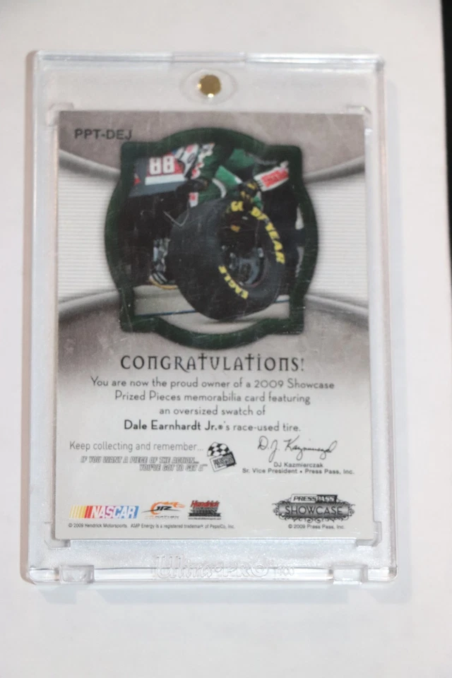 DALE EARNHARDT JR 2009 PRESS PASS SHOWCASE JUMBO RACE USED TIRE PATCH 63/99 - Image 2 of 2