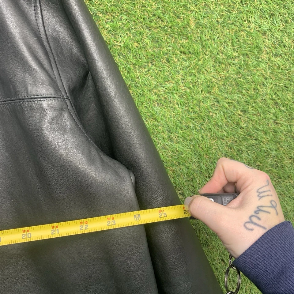 Винтажная мужская кожаная куртка Polo Ralph Lauren XL шерстяная с подкладкой на пуговицах со сборками 90-е - Изображение 4 из 4