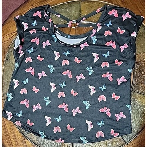 No Boundaries 2 pc Short Sleepwear Set Pajama Black Butterflies Juniors XXL (19) - Bild 4 von 9