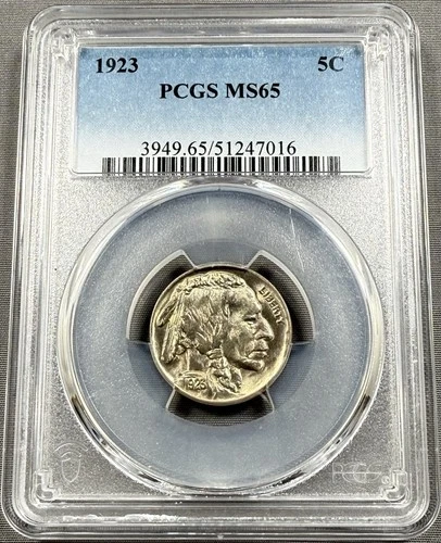 1923 Buffalo Nickel 5c - PCGS MS65 - Strong Strike PQ