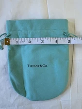 Tiffany  Empty Small Blue Drawstring Closure Jewelry Pouch