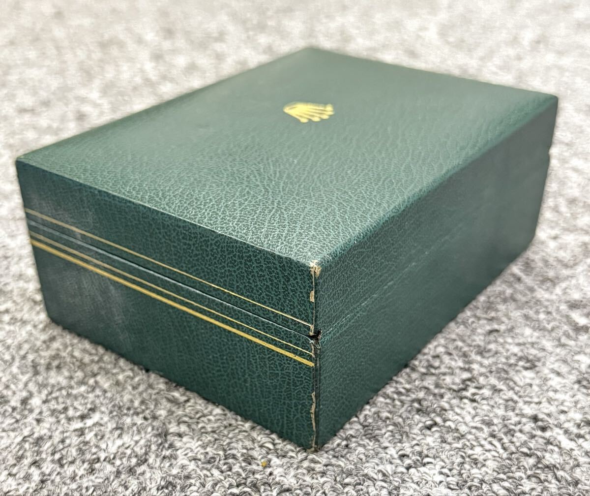 VINTAGE GENUINE ROLEX watch box case USA American wood leather green 251127001yA