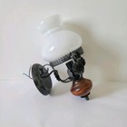 Wrought Iron Wall Light with Milk Glass Shade Vintage Ipris International Ltd