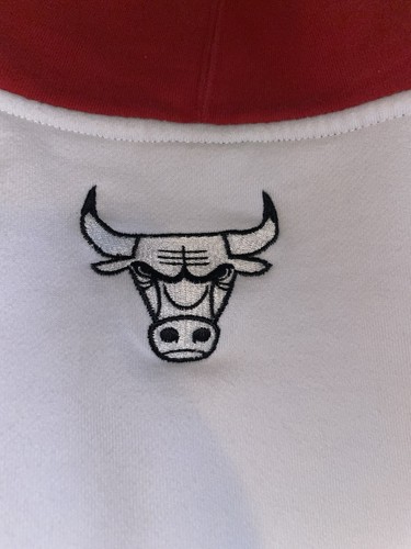 Chicago Bulls Adidas White Red Jacket Full Zip Hoodie Mens XL Jordan - Picture 5 of 10