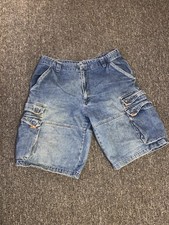 Men  s Y2k Machine Baggy Cargo Jean Shorts 34