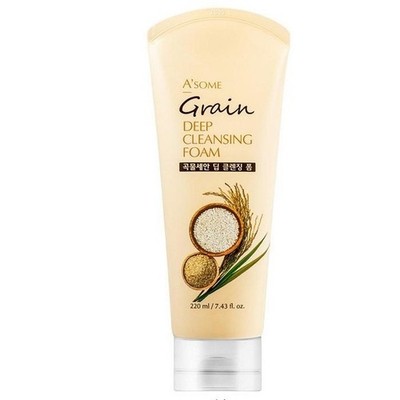ASOME Grain Deep Cleansing Foam 220ml Moisturizing Deep Cleanser K-Cosmetics NEU