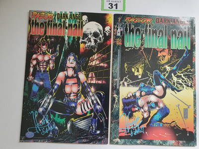RAZOR/DARK ANGEL THE FINAL NAIL  # 1/2 SIGNED BONEYARD PRESS 1994  x 2 VNC