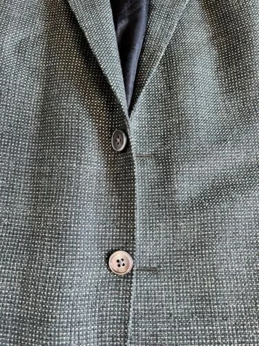 Abrigo deportivo de verano Loro Piana 44R Italia ventilación lateral azul lino tweed a medida Foto 2 de 4