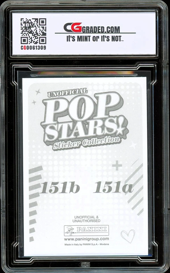 2025 Panini Pop Stars! Sticker #151 Dua Lipa ~ CG 10 GEM - Image 2 of 2