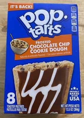 NEW KELLOGG S FROSTED CHOCOLATE CHIP COOKIE DOUGH POP TARTS 8 TOASTER PASTRIES