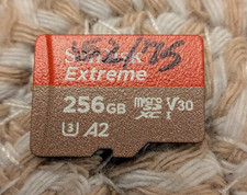 SanDisk Extreme 256GB microSD U3 v30 A2 UHS-I Memory Card