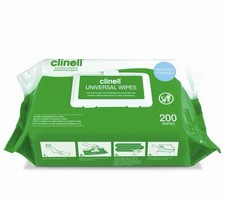 200pcs Wipes Clinell Universal Disinfectant & Detergent Wipes Instrument Grade
