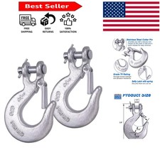 Heavy-Duty 1/4 Inch Safety Hooks with Spring-Loaded Latch - Perfect for Trailers