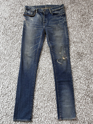 HYSTERIC GLAMOUR Studded Painted Denim Jeans Size 30 Blue Made in Japan Archive
