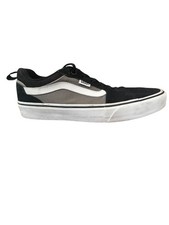 Vans Hombre Negro Blanco Gris Bajo Top Zapatos Con Cordones Zapatillas Talla 8