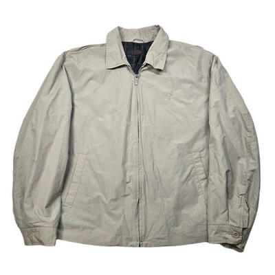 Tasso Elba Golf Jacket Mens XL Tan Beige Zip Casual Outerwear Bomber