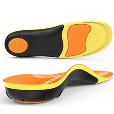 Heavy Duty Plantar Fasciitis Insoles - 220 lbs High Arch Support Orthotic In...