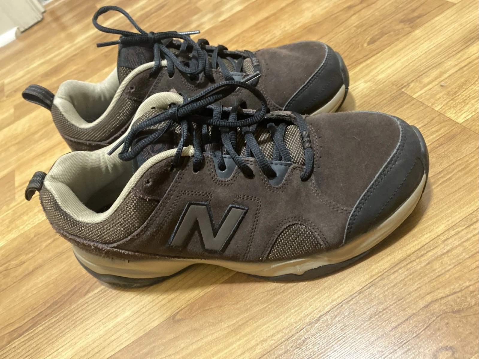 Scarpe stringate da corsa New Balance 609 uomo taglia 10 4E marrone scamosciato rete passeggio