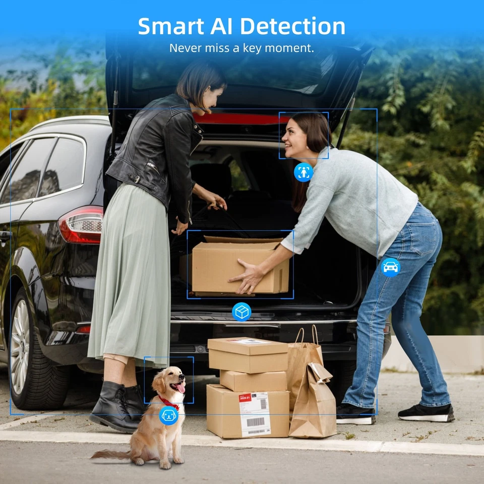 6Pack DualBand Wireless Solar Battery Power Security Camera System Outdoor 2K - Image 4 of 4