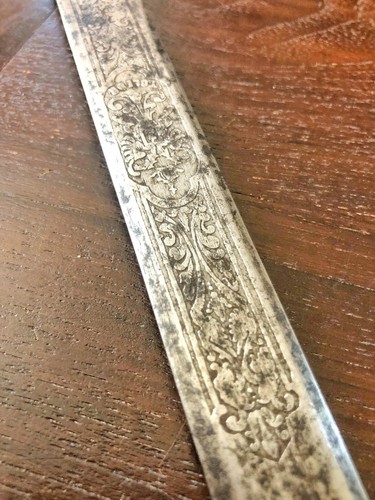engraved Scottish Highlander dirk/dagger (late 1700s) - Picture 3 of 5