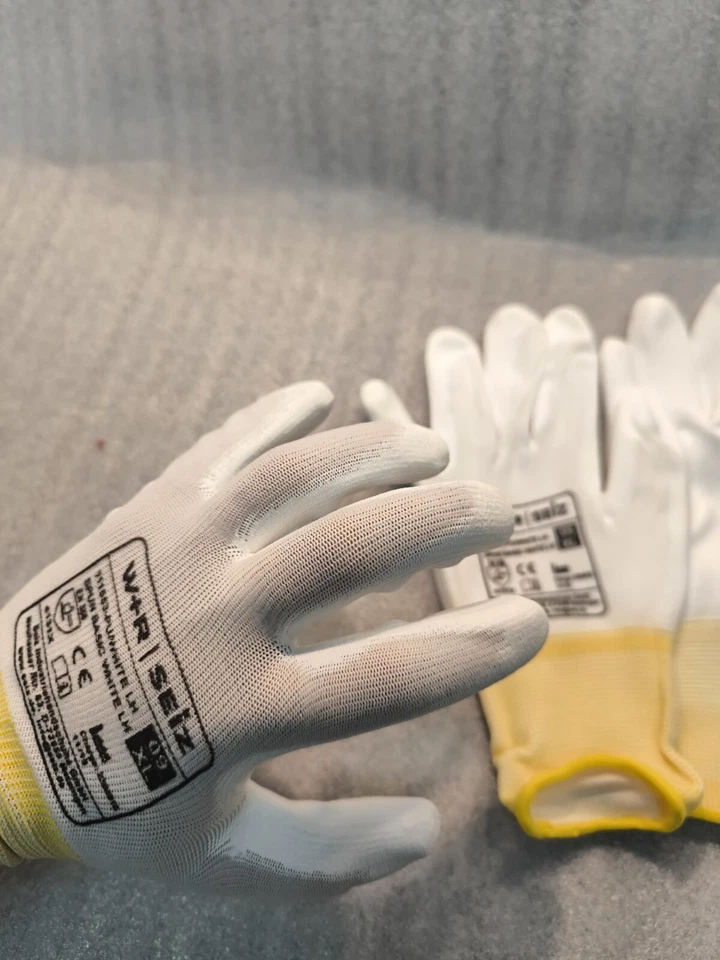 10 Paar Weiße Arbeitshandschuhe Mechaniker Montagehandschuh PU-Schicht Gr.09/XL - Bild 4 von 4