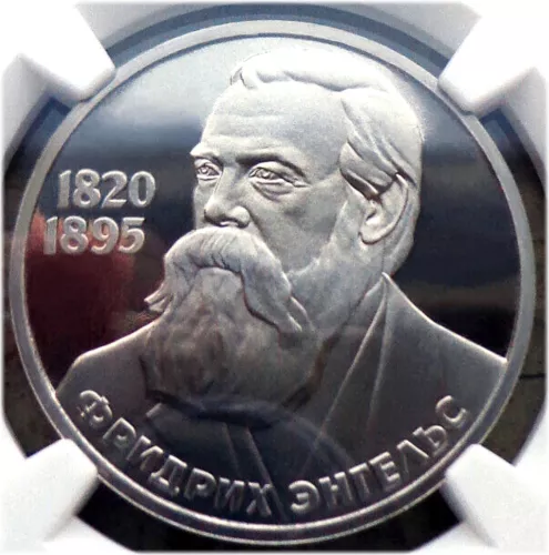 24. 1985 Russia USSR NGC PF 69 Cameo ENGELS 165TH ANN Typ II-A Proof Rouble