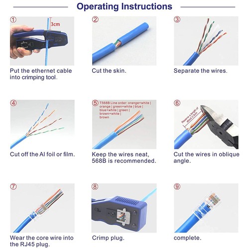 100-500PCS RJ45 Pass Through Modular Plug Network Cable Connector End 8P8C CAT6 - Picture 8 of 10