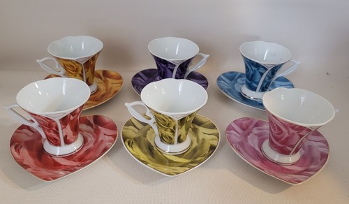 Classic Coffee & Tea ~ 6 Rose Cup & Saucer Sets ~ Beautiful ~ See Description - Picture 5 of 12