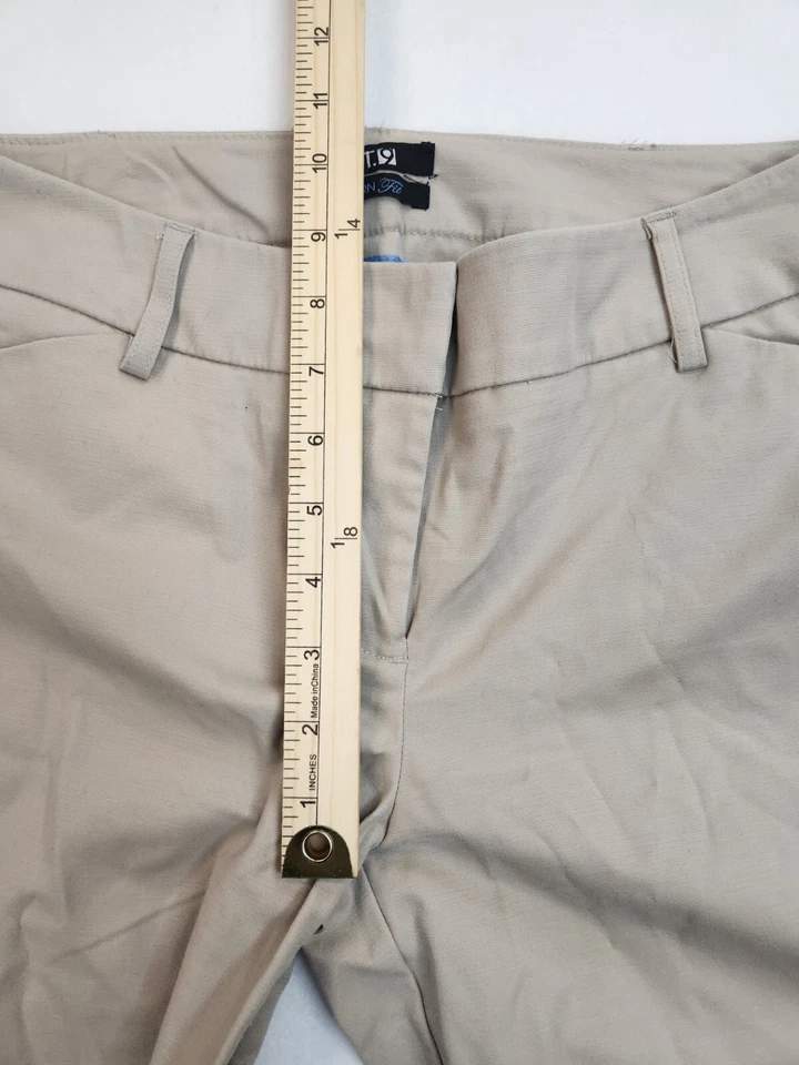 APT 9 Women 6 Khaki Tan Modern Fit Cotton Blend Cropped Capri Pants Beltloops - Image 4 of 4