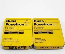 Lot of 10 Bussmann MDA2/10 250V 2/10th Amp Slow Blow Ceramic Fuses 1/4" x1-1/4"