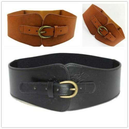 Leather Wide Elastic Womens Stretch Belt Corset Faux New  display picture 3