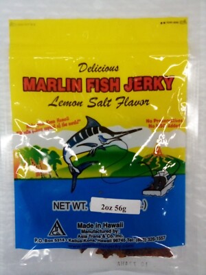 MARLIN Fish Jerky LEMON SALT Flavor 2oz. Direct from Hilo. Best Prices