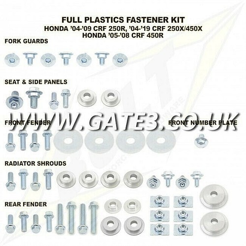 HONDA CRF450X 2005-2019 Full Plastics Fastener Kit - Nuts/Bolts/Washers - Picture 2 of 2