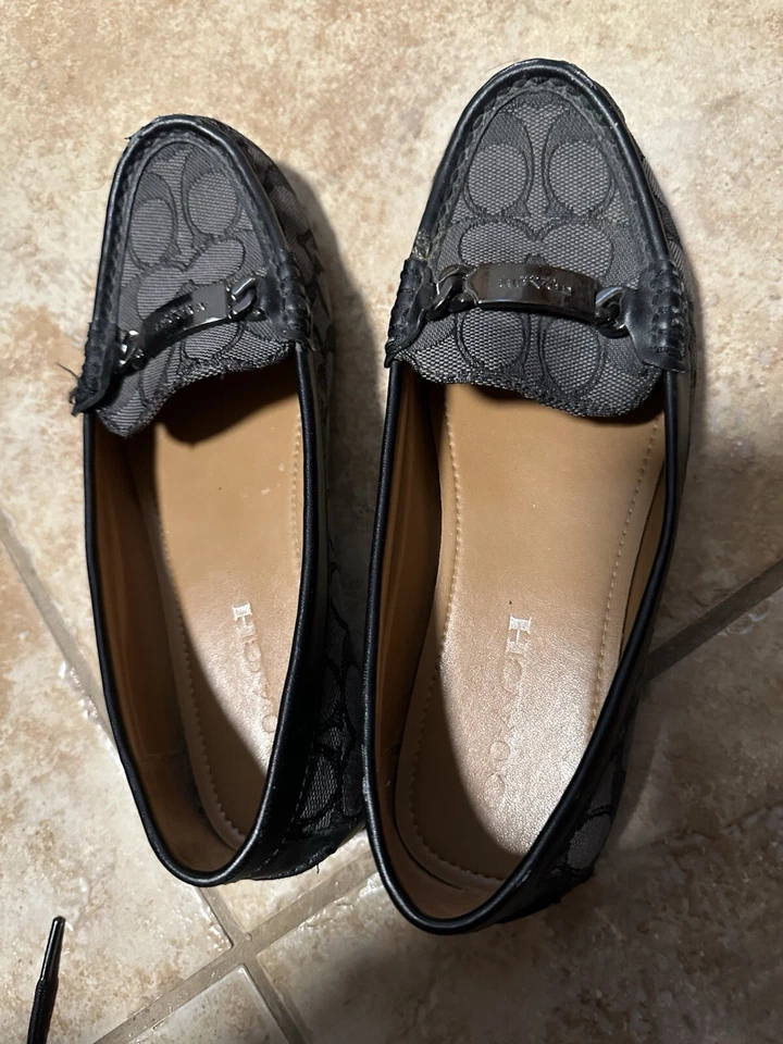 Mujer COACH Oxford/Mocasín EE. UU. Talla 6 Negro Estilo Firma Foto 3 de 4