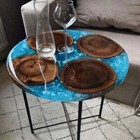 Blue Waters A Reflection in Epoxy Art Cafeteria Table Furniture Housewarming