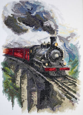 Train Eastern Express Counted Cross Stitch Kit   DIY Needlework Craft